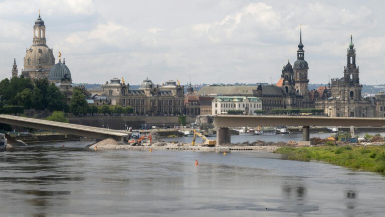 Dresden skyline along the Elbe River