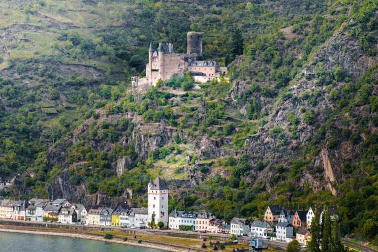 Katz Castle and village along the Rhine River in Germany